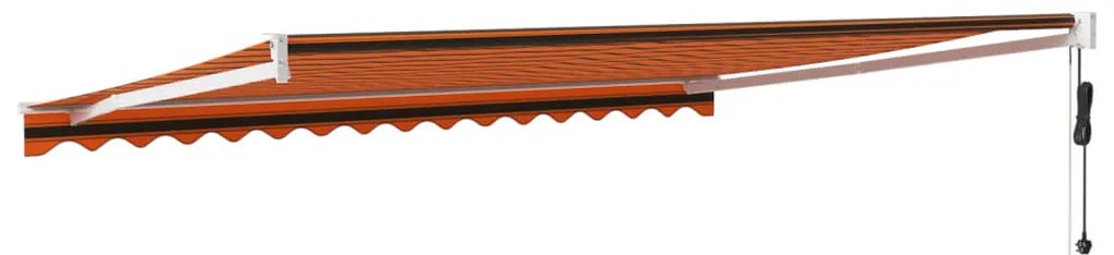 Toldo retrátil automático 4,5x3 m laranja e castanho