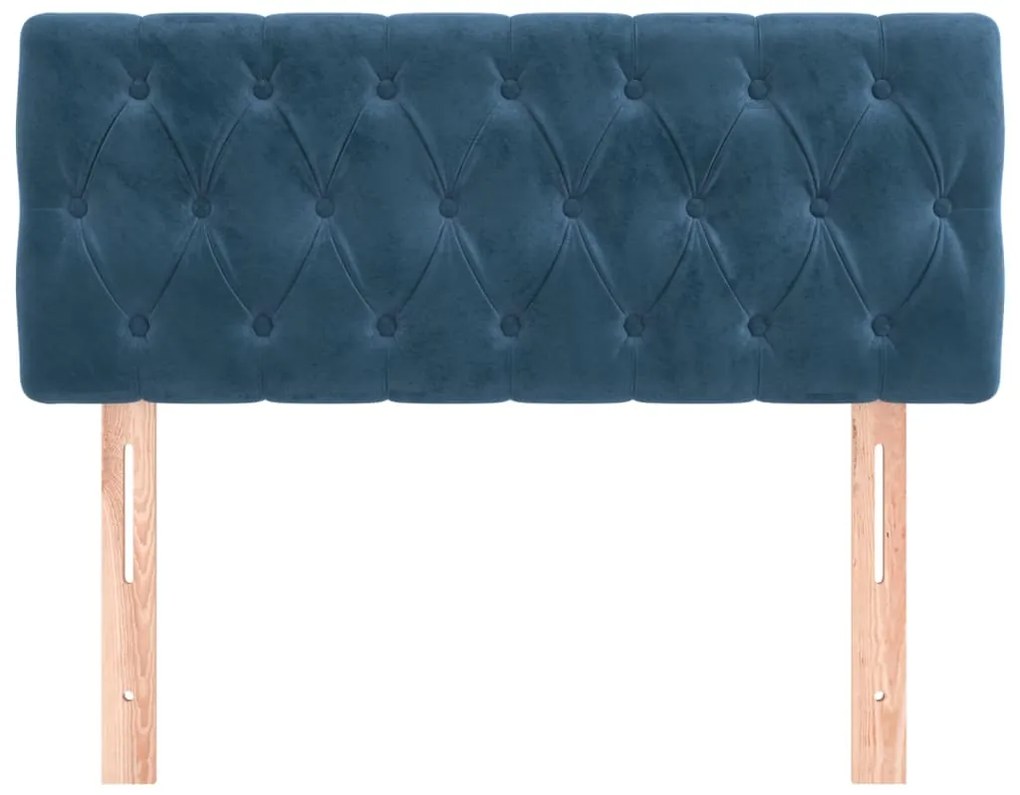 Cabeceira de cama veludo 100x7x78/88 cm azul-escuro