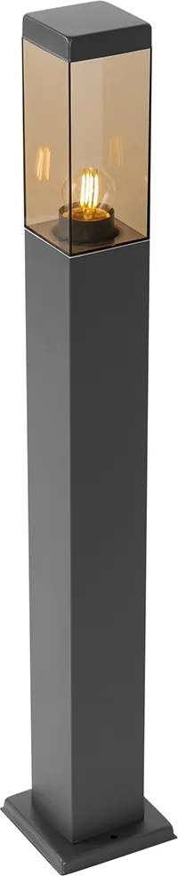 Poste de luz exterior inteligente cinza escuro com fumaça 80 cm incl. WiFi P45 - Malios