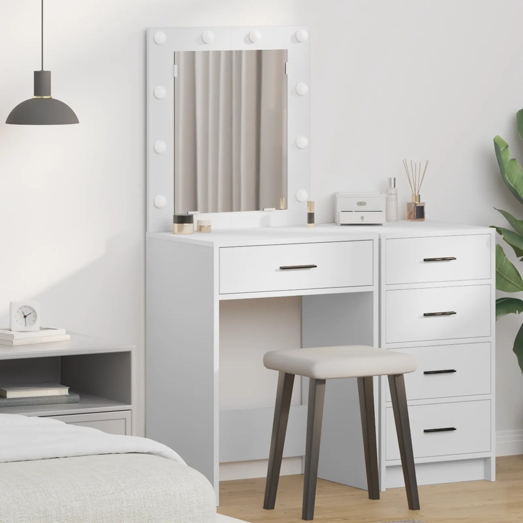 vidaXL Mesa de Toucador com Luzes LED Branca 50x41x135 cm