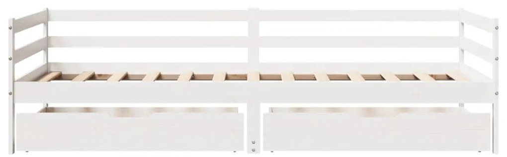 Sofá-cama com gavetas 90x200 cm madeira de pinho maciça
