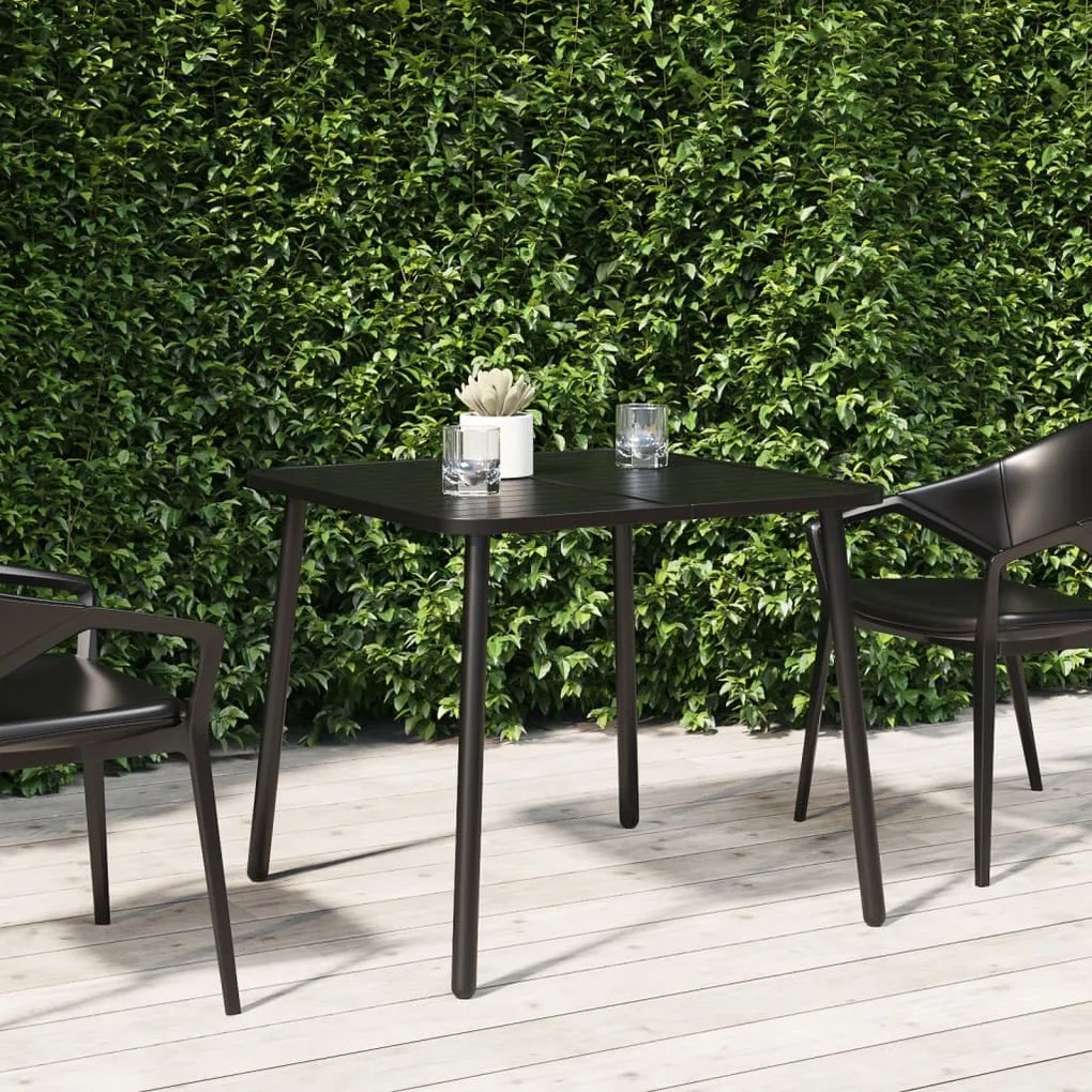 vidaXL Mesa de jardim 80x80x71 cm aço antracite