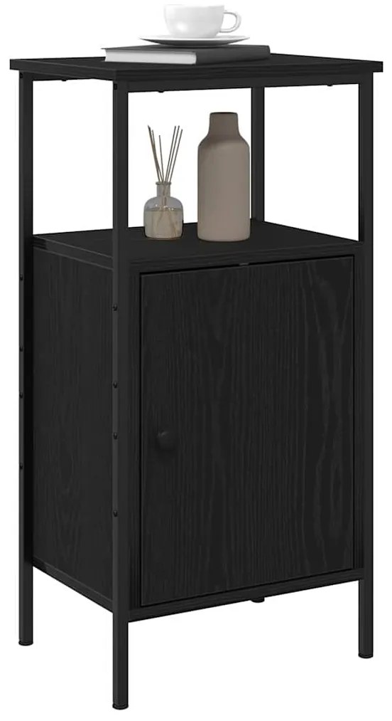 gabinete de cabeceira vidaXL madeira de carvalho preto 41x31x80 cm mad
