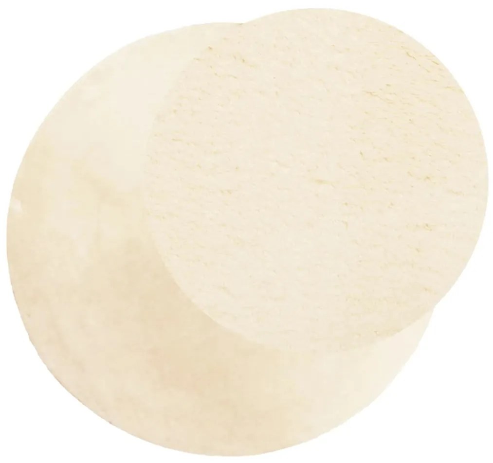 Tapete pelo curto macio e lavável HUARTE Ø 100 cm cor creme