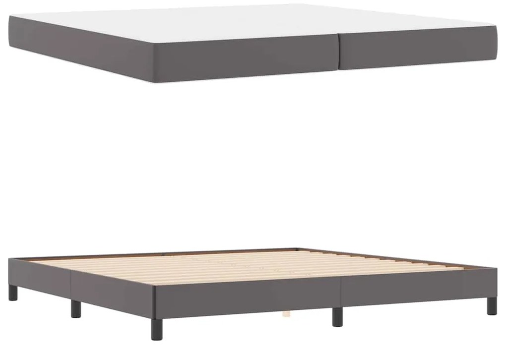 Cama Outros Cinzeto 200 x 200 cm Couro sintético