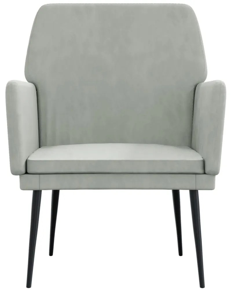 Cadeira c/ apoio de braços 62x79x79 veludo cinzento-claro