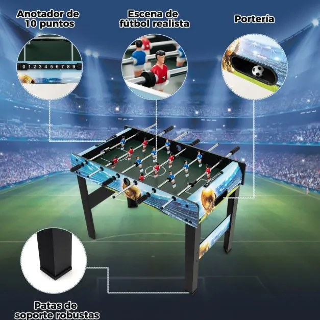 Mesa de matraquilhos de 94 cm para crianças com painel de avaliação e pernas amovíveis para sala de jogos, festas e matraquilhos 94 x 51 x 68,5 cm