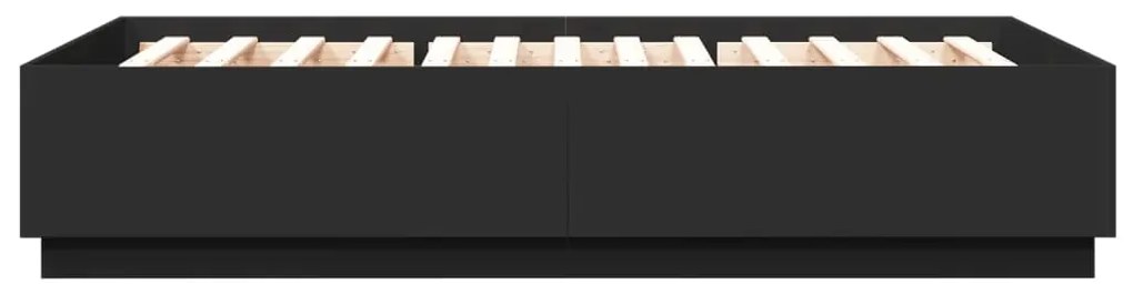 Estrutura de cama 160x200 cm derivados de madeira preto