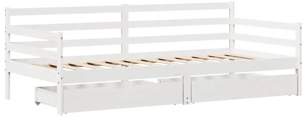 Sofá-cama com gavetas 90x200 cm madeira de pinho maciça