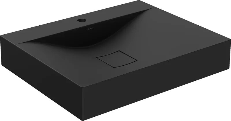 Mexen Poli lavatório de bancada de conglomerado 1/O 60 x 48 cm, preto - 23026071
