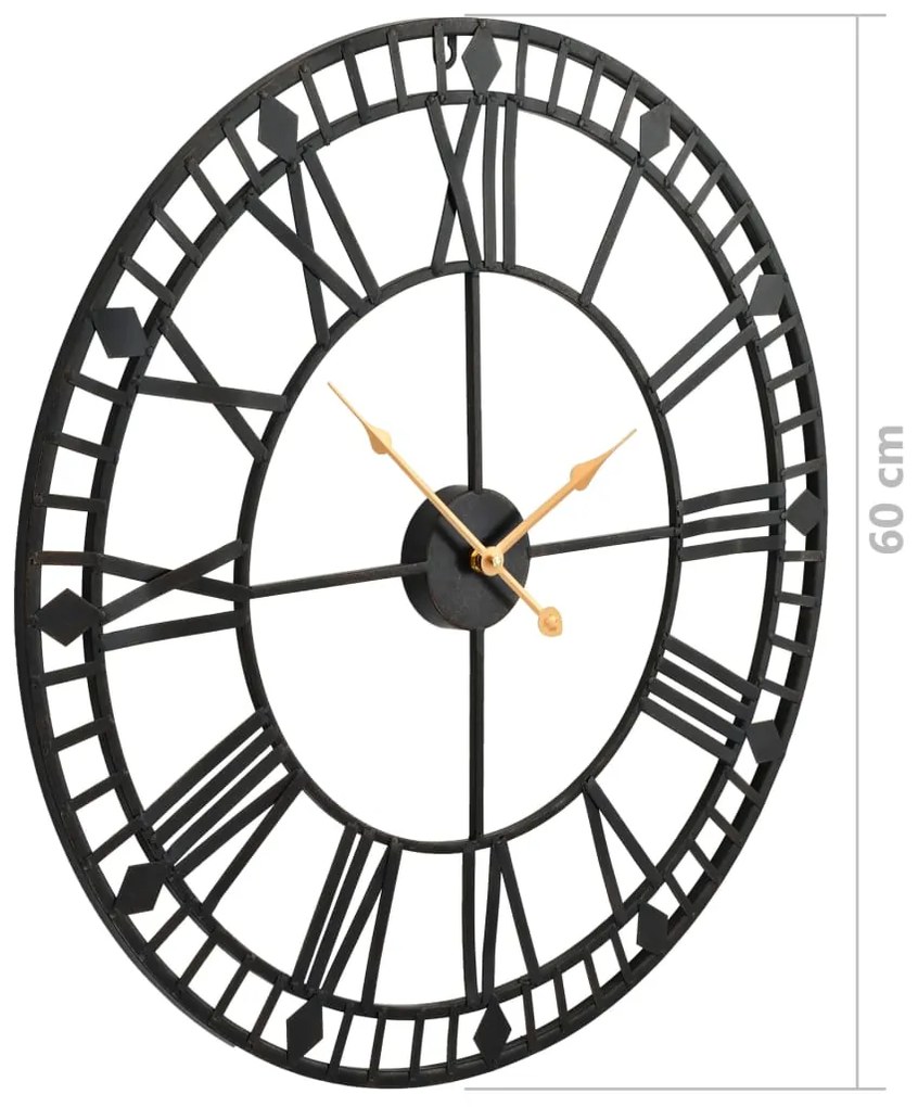 Relógio de parede vintage c/ movimento quartzo metal 60 cm XXL