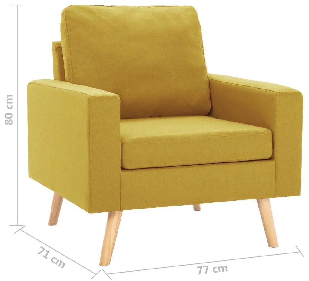 Poltrona Céu - Em Tecido Suave ao Toque - Cor Amarelo - 77x71x80 cm -