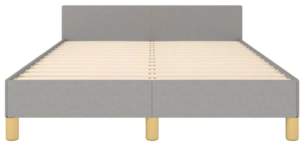 Estrutura de cama sem colchão 120x200 cm tecido cinzento-claro