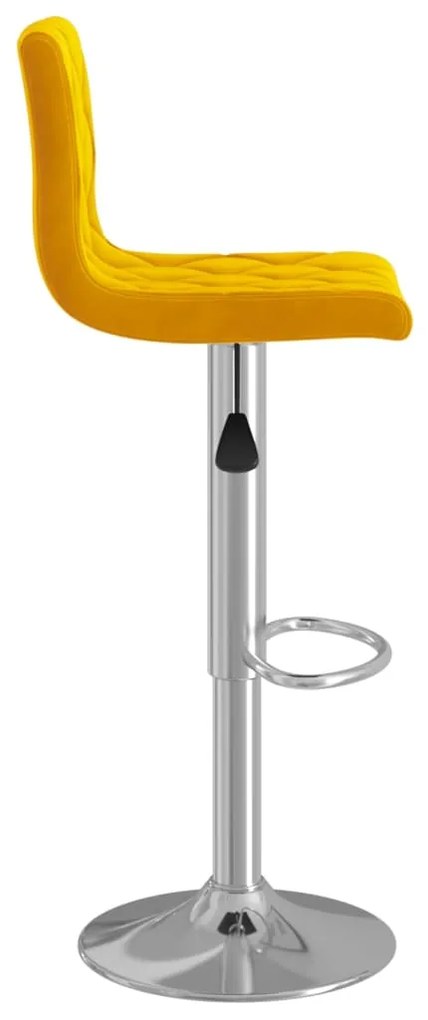 Bancos de bar 2 pcs veludo amarelo mostarda