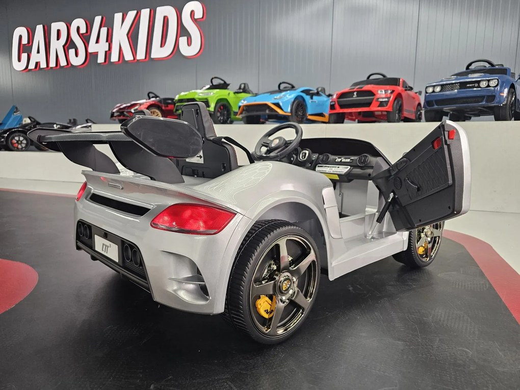 Carro Infantil Porsche RUF 24V, Pneus Borracha, Assento de couro Cinzento Metalico