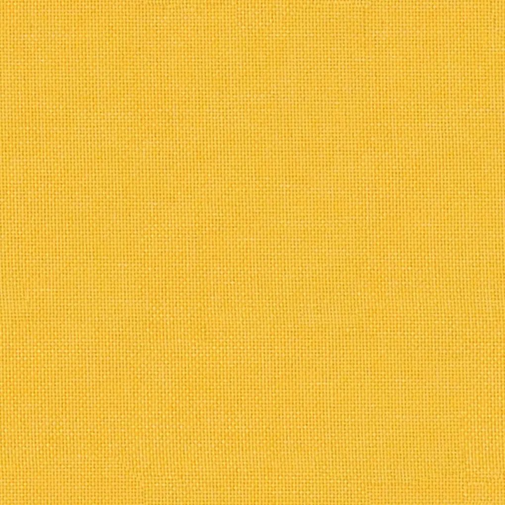 Apoio pés 60x60x36 cm tecido/couro artificial amarelo mostarda
