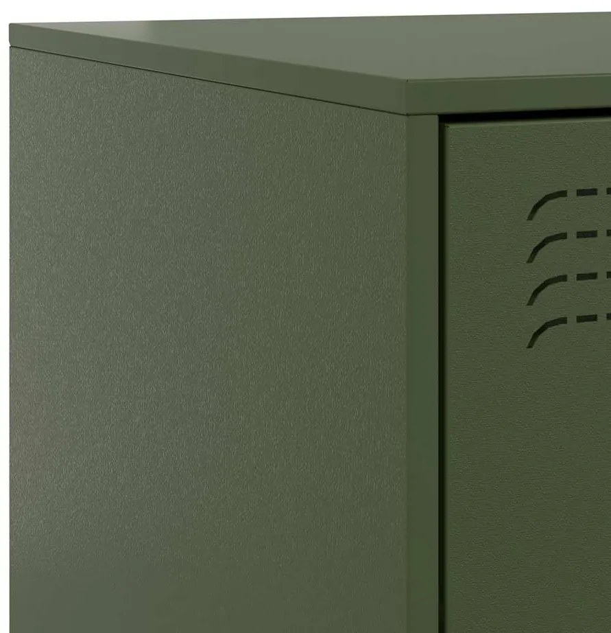 Mesa de cabeceira 34,5x39x62 cm aço verde azeitona