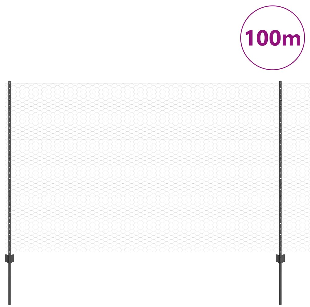 Postes de Cerca vidaXL 22 pcs Canal U Cinza 150 cm Aço