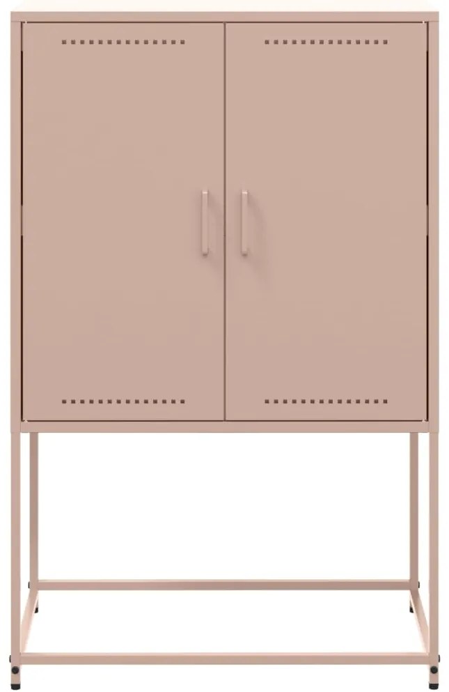Aparador alto 68,5x38,5x107 cm aço rosa
