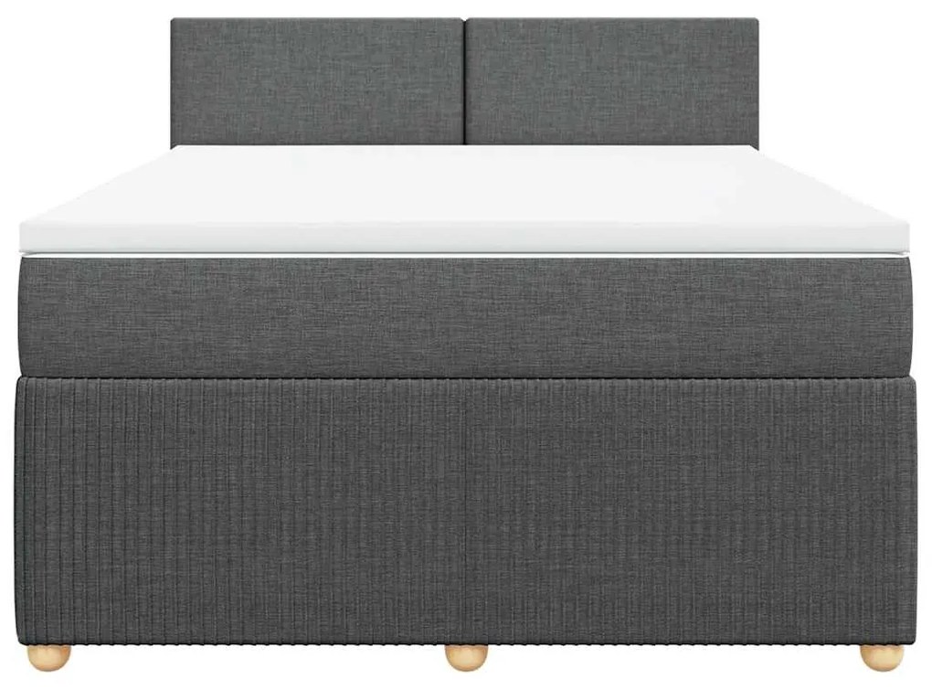 Cama com molas/colchão 160x200 cm tecido cinzento-escuro