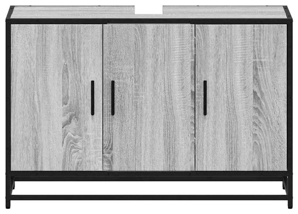 Armário p/ lavatório WC 90x33x60 cm deriv.madeira cinza sonoma
