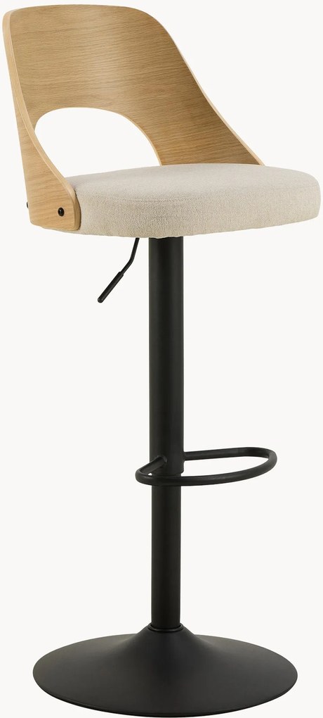 Cadeiras de bar giratórias com assento estofado e altura regulável Lucy, conjunto de 2