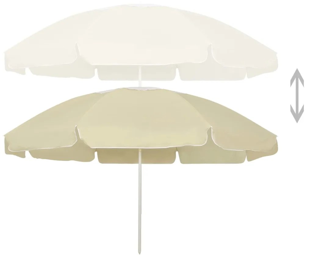 Guarda-sol de praia 240 cm amarelo areia