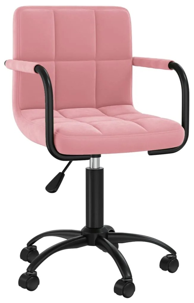 vidaXL Cadeira de jantar giratória veludo rosa