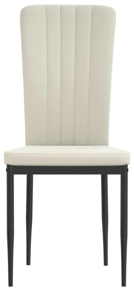 Cadeiras de jantar 2 pcs veludo cor creme