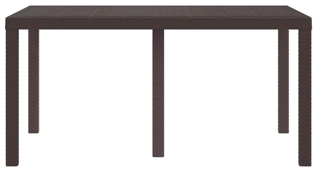 Mesa de Jardim Marrom 150x100x73 cm em Poly Rattan