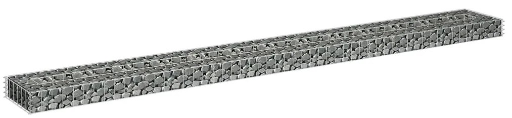 Canteiro elevado/cesto gabião 270x30x10 cm aço galvanizado
