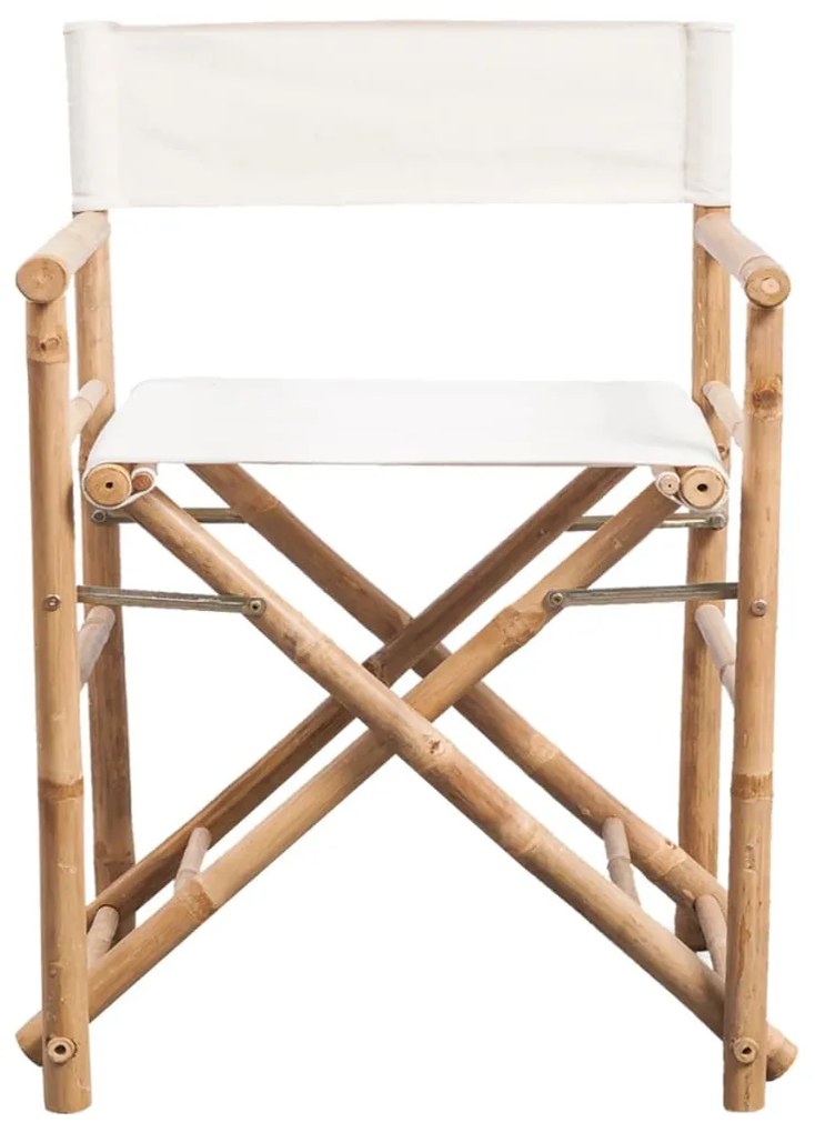 Cadeiras de diretor dobráveis 2 pcs bambu e lona