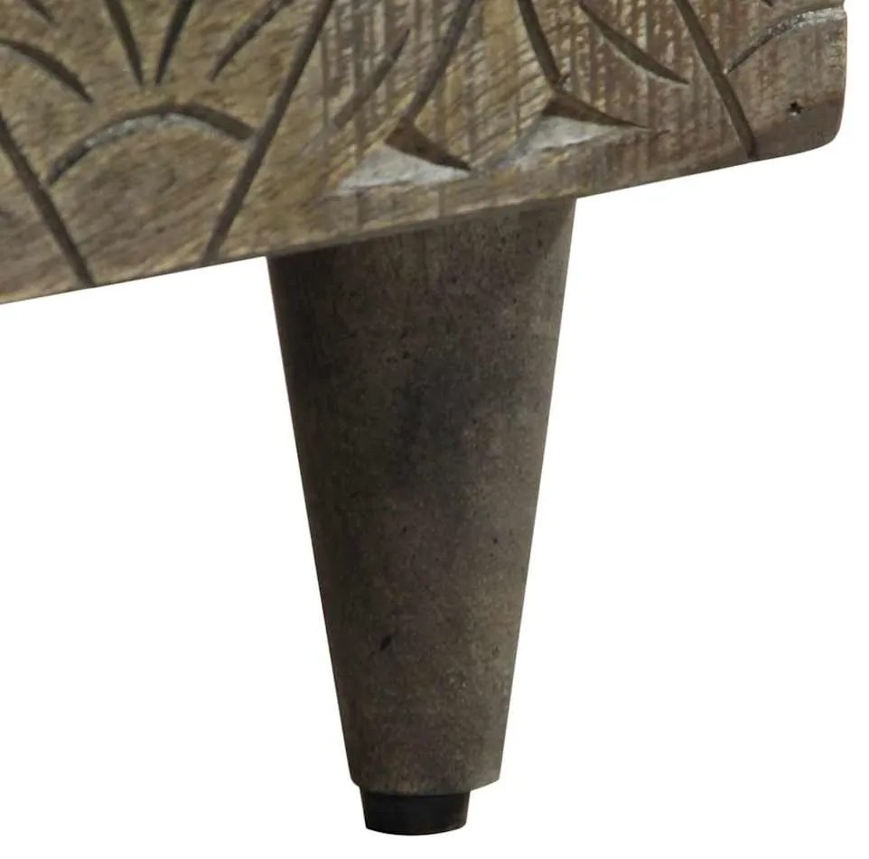 Mesa centro cinzento claro 80x50x40 cm madeira mangueira maciça