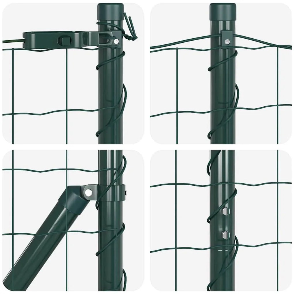 Cerca Euro da com 7 postes, 1,6 x 10 m, em aço galvanizado