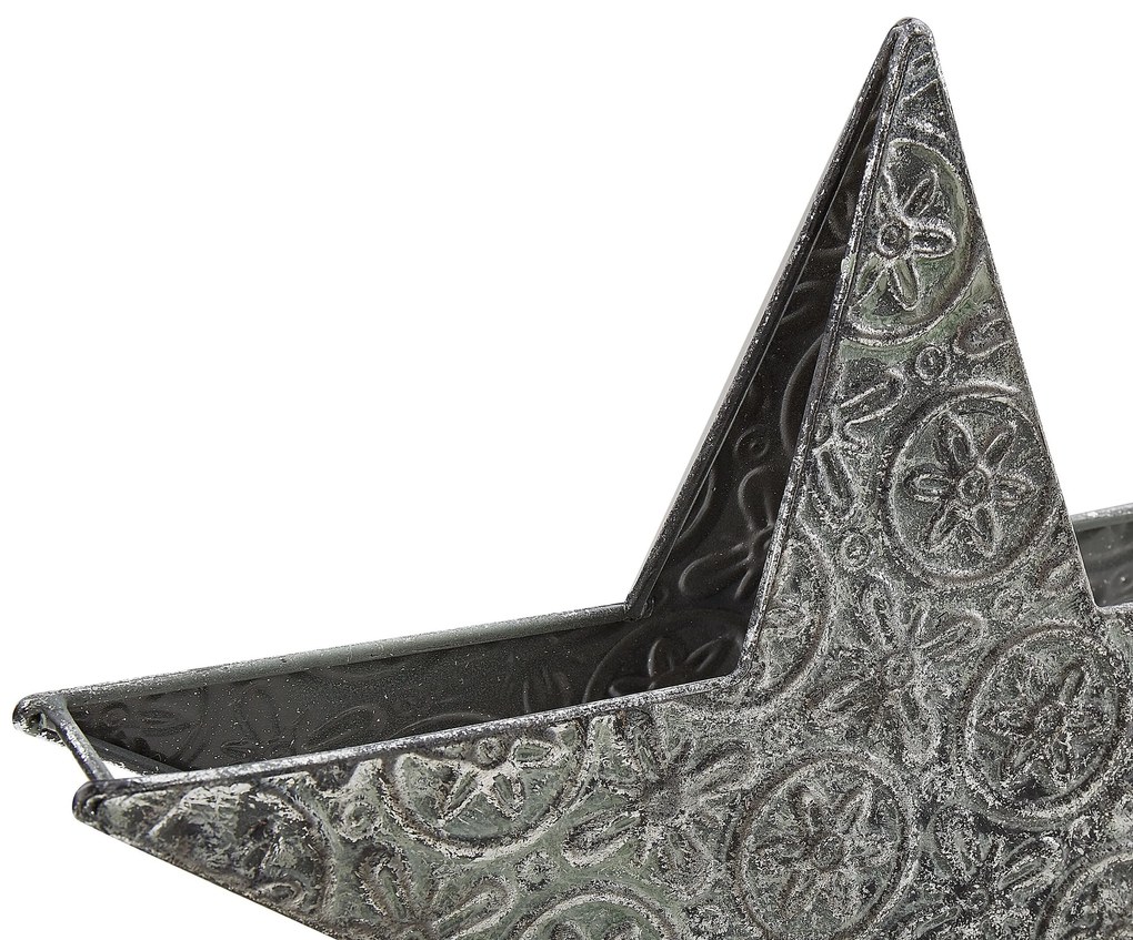 Conjunto de 2 castiçais em metal prateado TORNIO Beliani