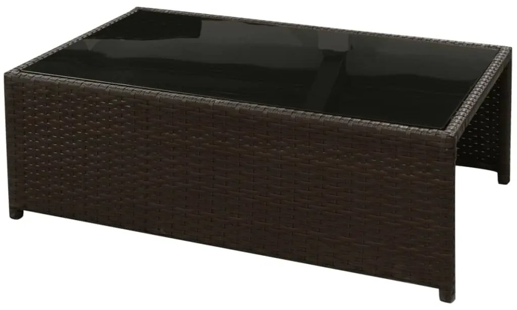 8 pcs conjunto lounge jardim c/ almofadões vime PE castanho
