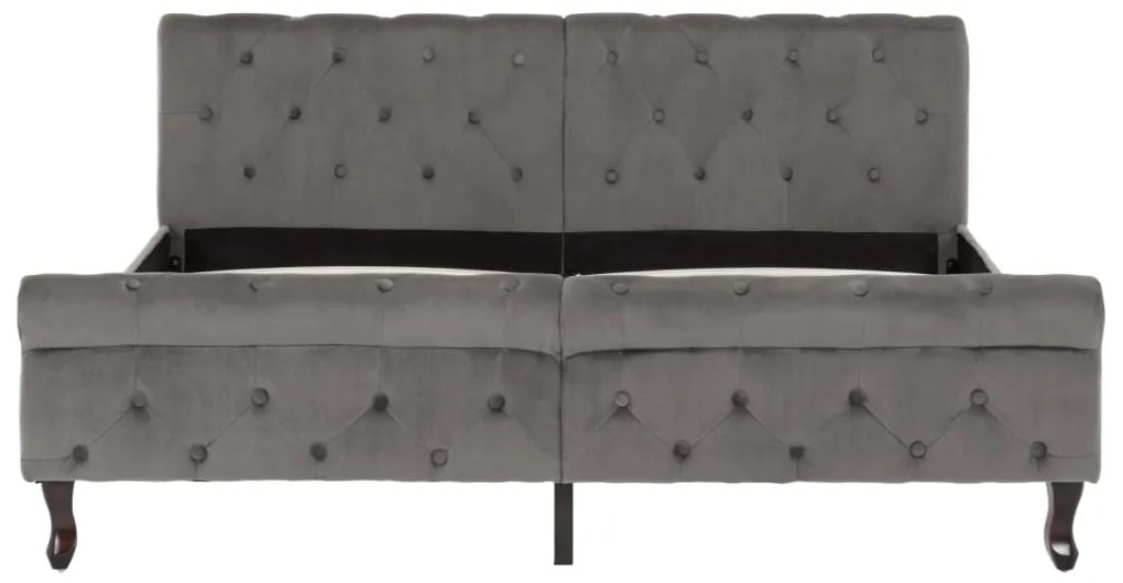 Estrutura de cama 160x200 cm veludo cinzento