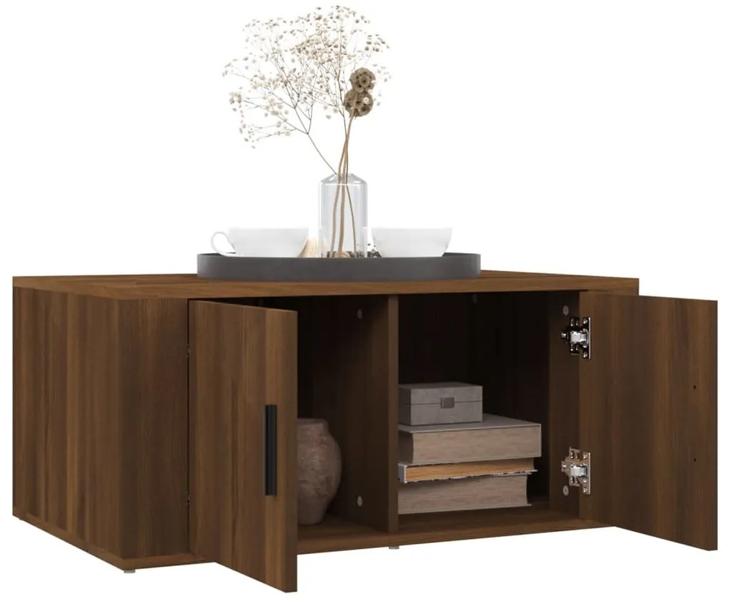 Mesa centro 80x50x36 cm derivados de madeira carvalho castanho