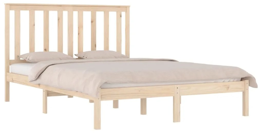Estrutura de cama casal 135x190 cm pinho maciço
