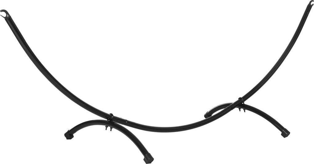 Outsunny Suporte para rede para exterior em aço 300cm x 90cm x100cm Suporte para redes com corda de tração até 120 kg Estrutura para cadeira suspensa para jardim praia camping Preto | Aosom Portugal