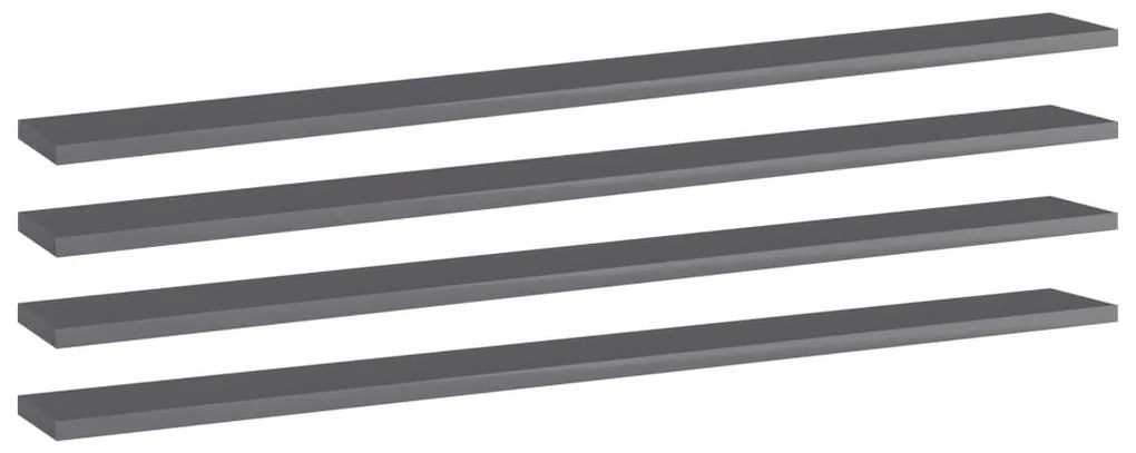 vidaXL Prateleiras estante 4pcs 100x10x1,5cm contrapl. cinza brilhante