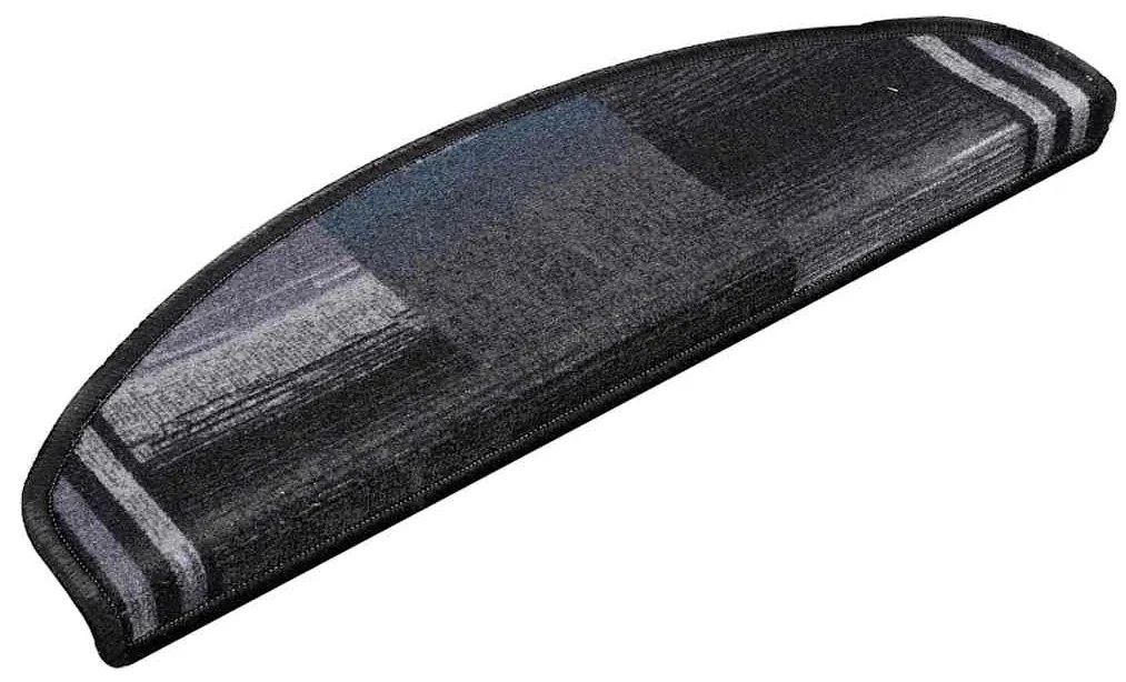 Tapetes de escadas adesivos 5 pcs 65x21x4 cm preto e cinzento