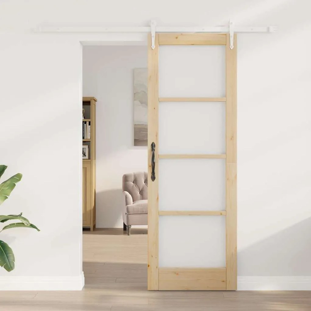 Porta Deslizante vidaXL com Conjunto de Ferragens 73.5x211 cm Madeira