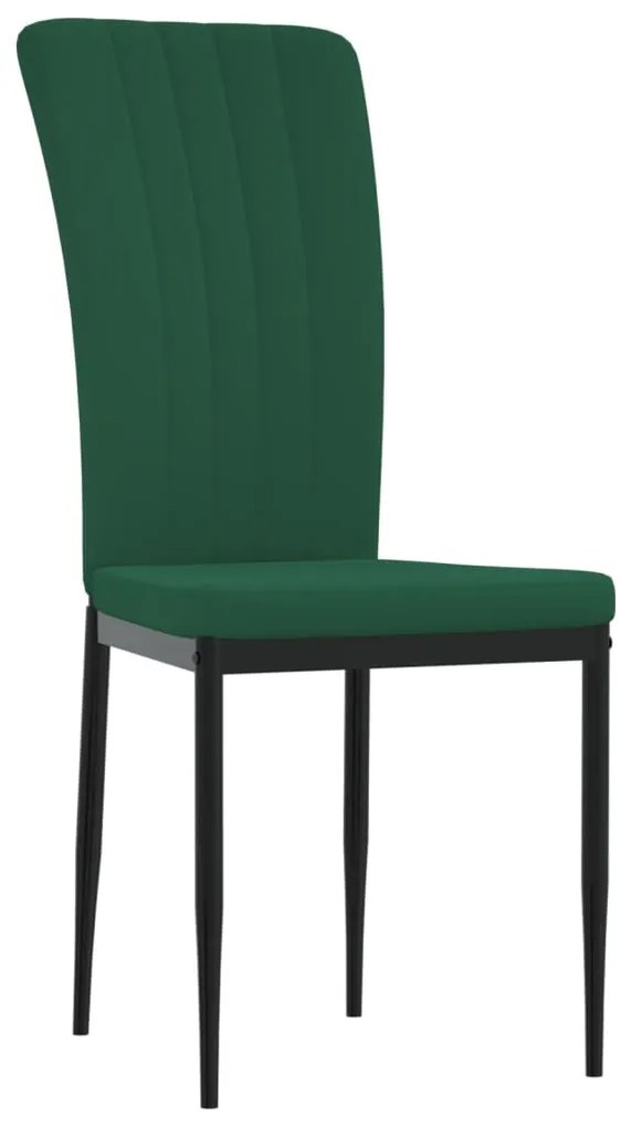 Cadeiras de jantar 2 pcs veludo verde-escuro