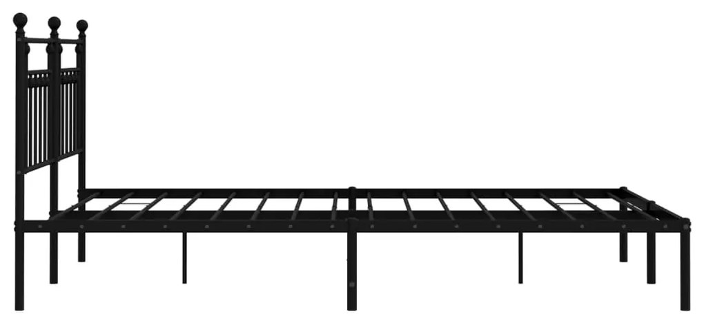 Estrutura de cama com cabeceira 160x200 cm metal preto
