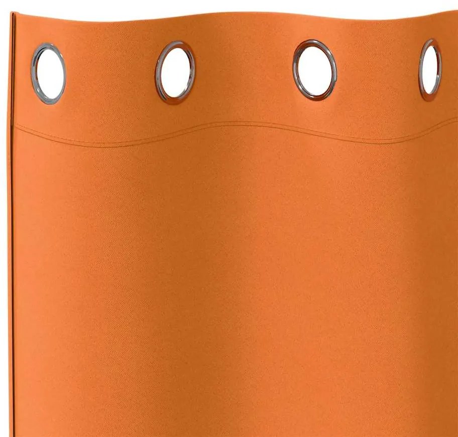 Cortinas 2 pcs Laranja Brilhante 175 x 140 cm Poliéster
