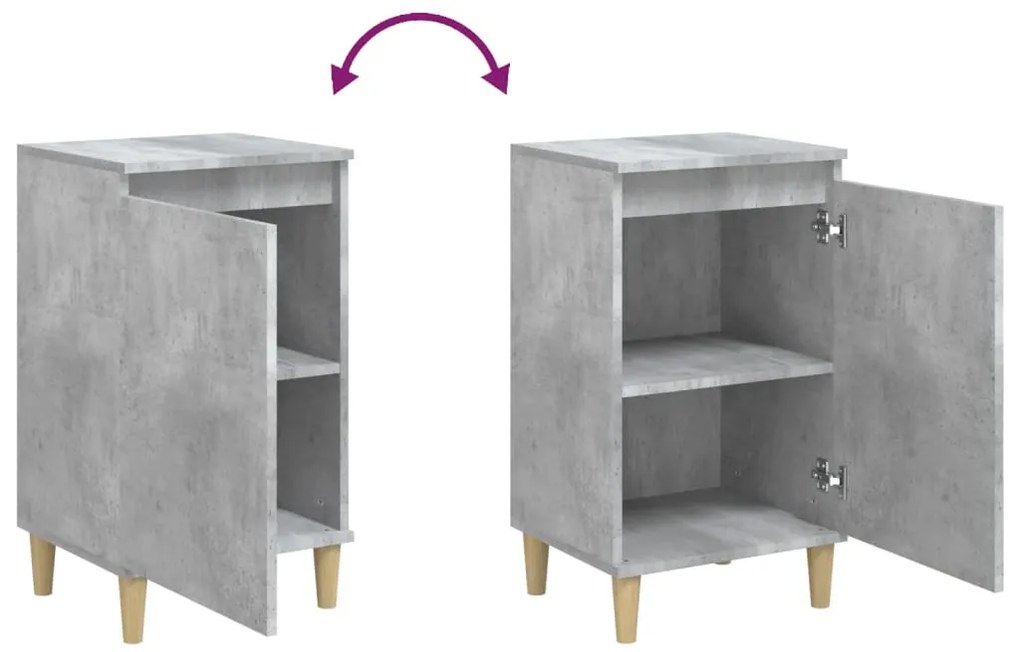 Mesa de cabeceira 40x35x70 cm derivados madeira cinza cimento