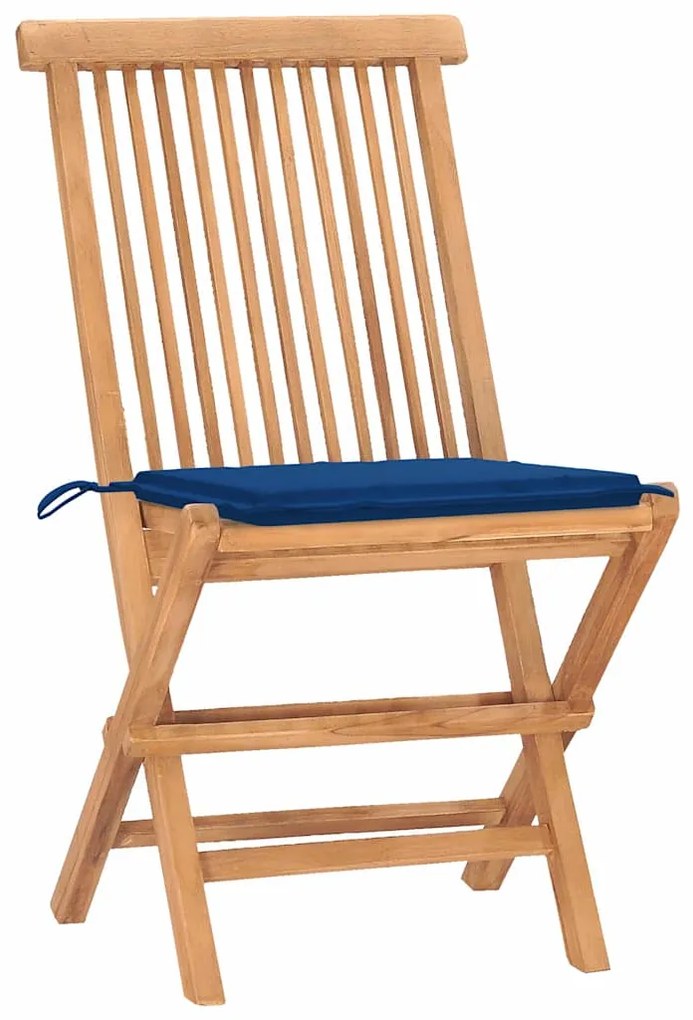 3 pcs conj. jantar dobrável exterior c/ almofadão teca maciça