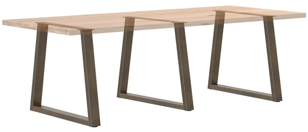 Pés para mesa de jantar em formato de V, 3 peças, aço natural, 80x(72-