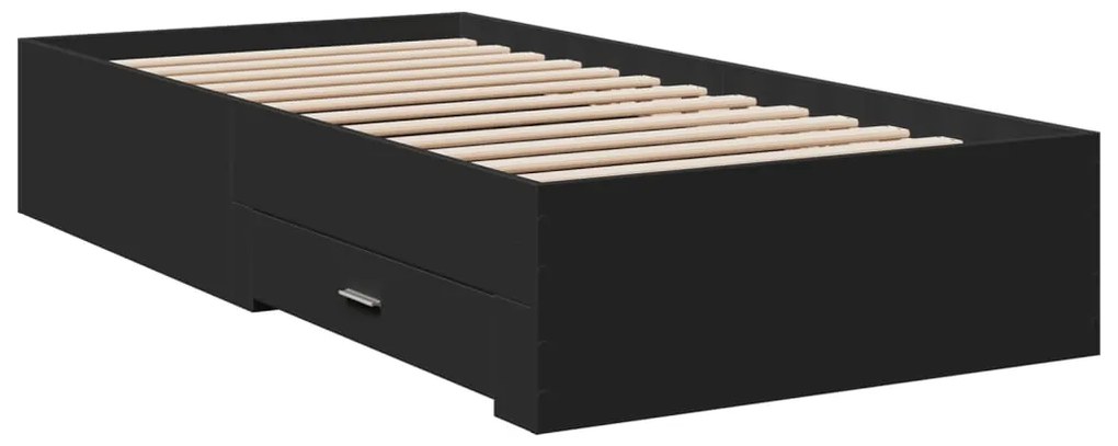 Estrutura cama c/ gavetas 90x190 cm derivados de madeira preto